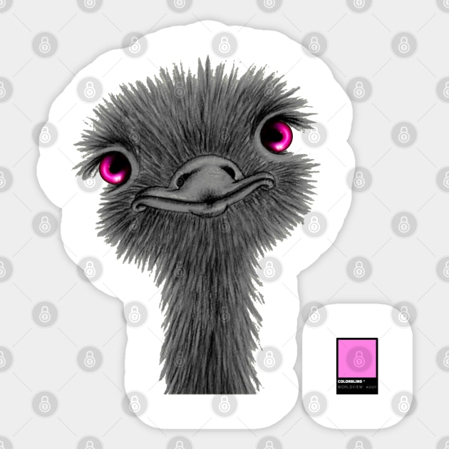 OSTRICH PINK - black card  by COLORBLIND WorldView Sticker by DREAM SIGNED Collection